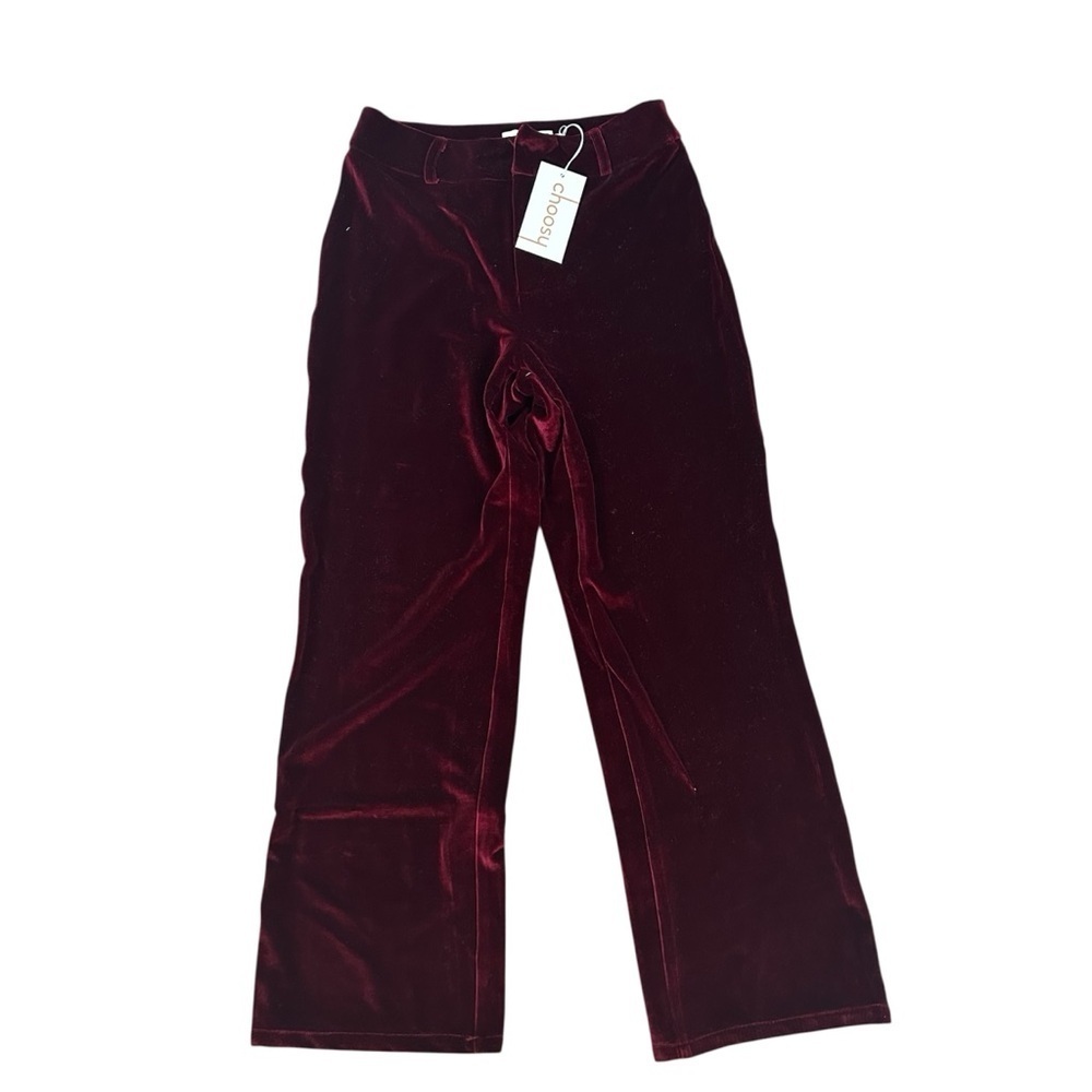 Choosy Women’s Maroon Mid-Rise Velveteen Pants Sz XS NWT